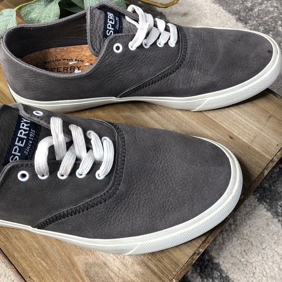 SPERRY Men’s Size 8.5 Grey Leather Sneakers - Picture 7 of 11